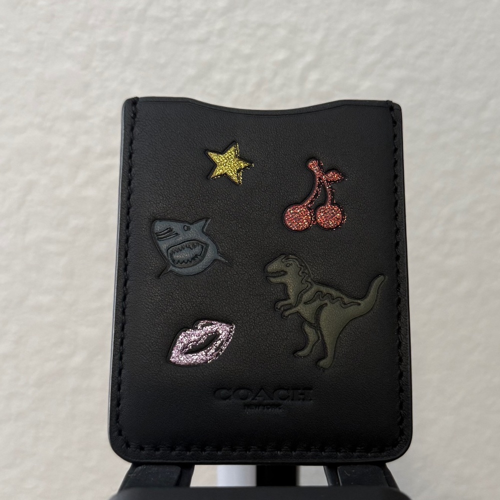 Coach leather phone pocket sticker